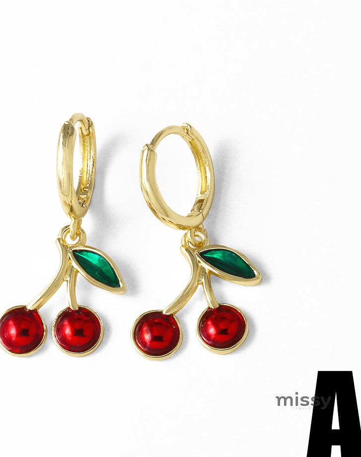 Chimamanda Gold-Plated Cherry Earrings [TK8BI847]