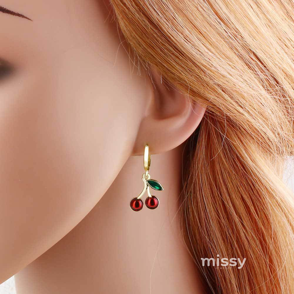 Chimamanda Gold-Plated Cherry Earrings [UOR6EB7U]