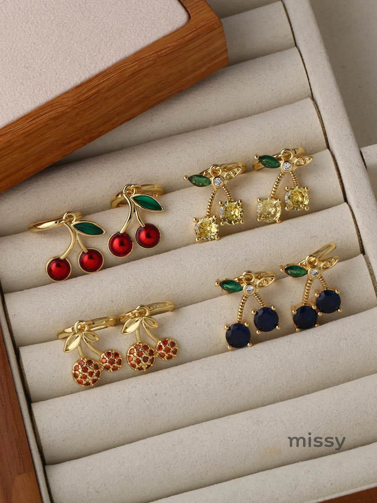 Chimamanda Gold-Plated Cherry Earrings [6RC7SZHU]