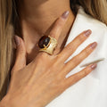 Chunky Resin Oval Ring [0JWDU6ZR]
