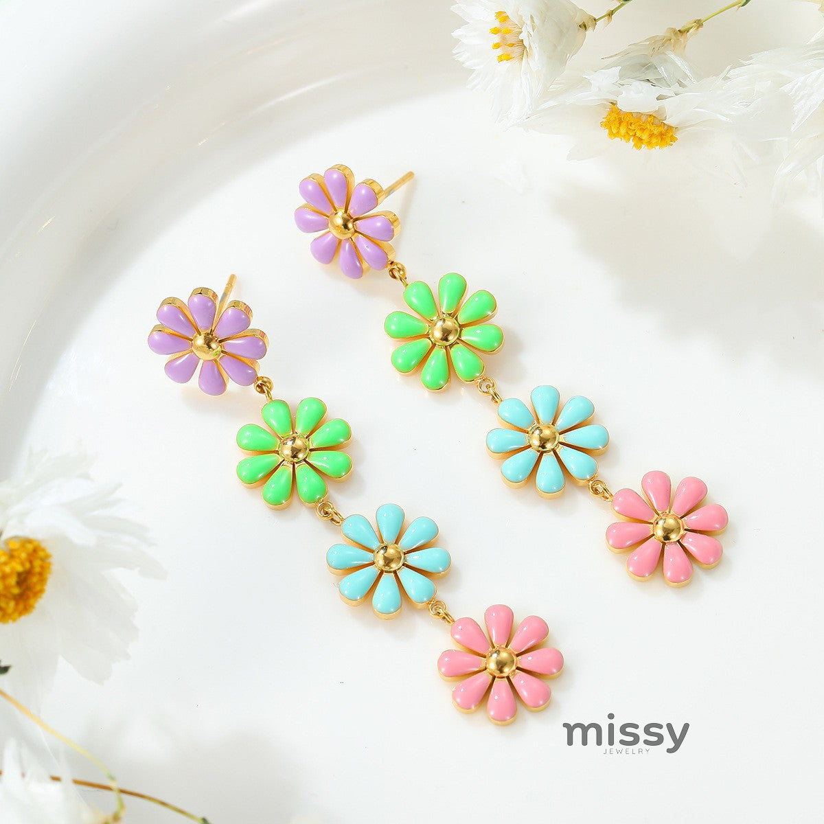 Chyna Daisy Ear Jewels [MXK52YDC]