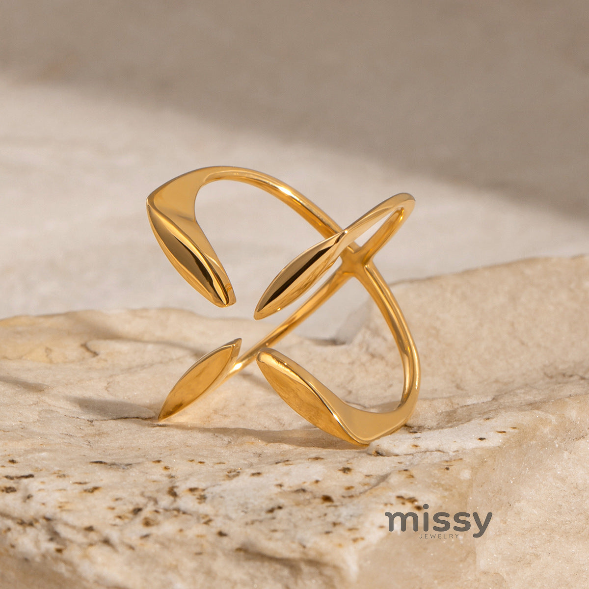Clarice Crossover Band Ring