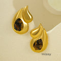 Clarice Natural Stone Dangle Earrings [IMIXT5WH]