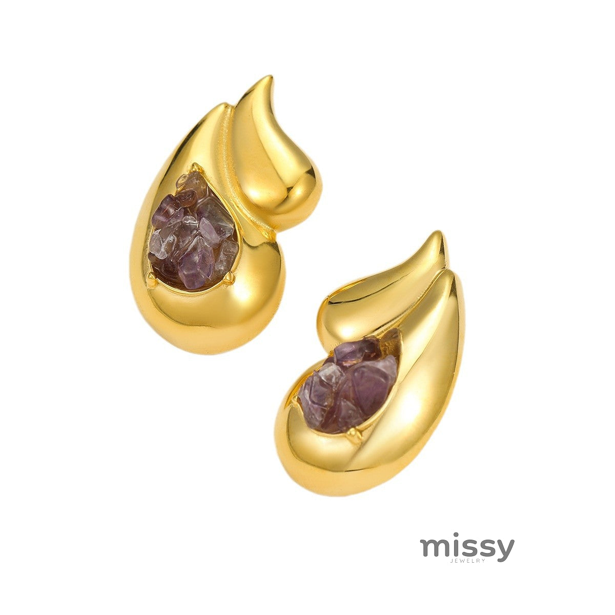 Clarice Natural Stone Dangle Earrings [IUWGRXL2]