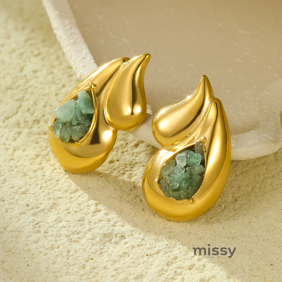 Clarice Natural Stone Dangle Earrings [XPXJB66Y]