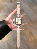 Clover Detail Leather Watch Band [PMXGD8A0]