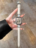 Clover Detail Leather Watch Band [12KUEMR3]