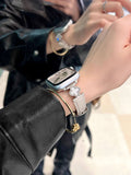 Clover Detail Leather Watch Band [5W3II238]