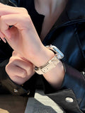 Clover Detail Leather Watch Band [3GWN0ZME]