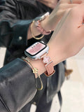 Clover Detail Leather Watch Band [8CHLH9WV]