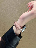 Clover Detail Leather Watch Band [584QZRWK]