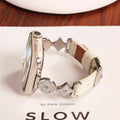 Clover Detail Leather Watch Strap [SZSS4VJO]