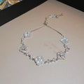 Clover Flower Adjustable Silver Bracelet [WEUEKO3D]