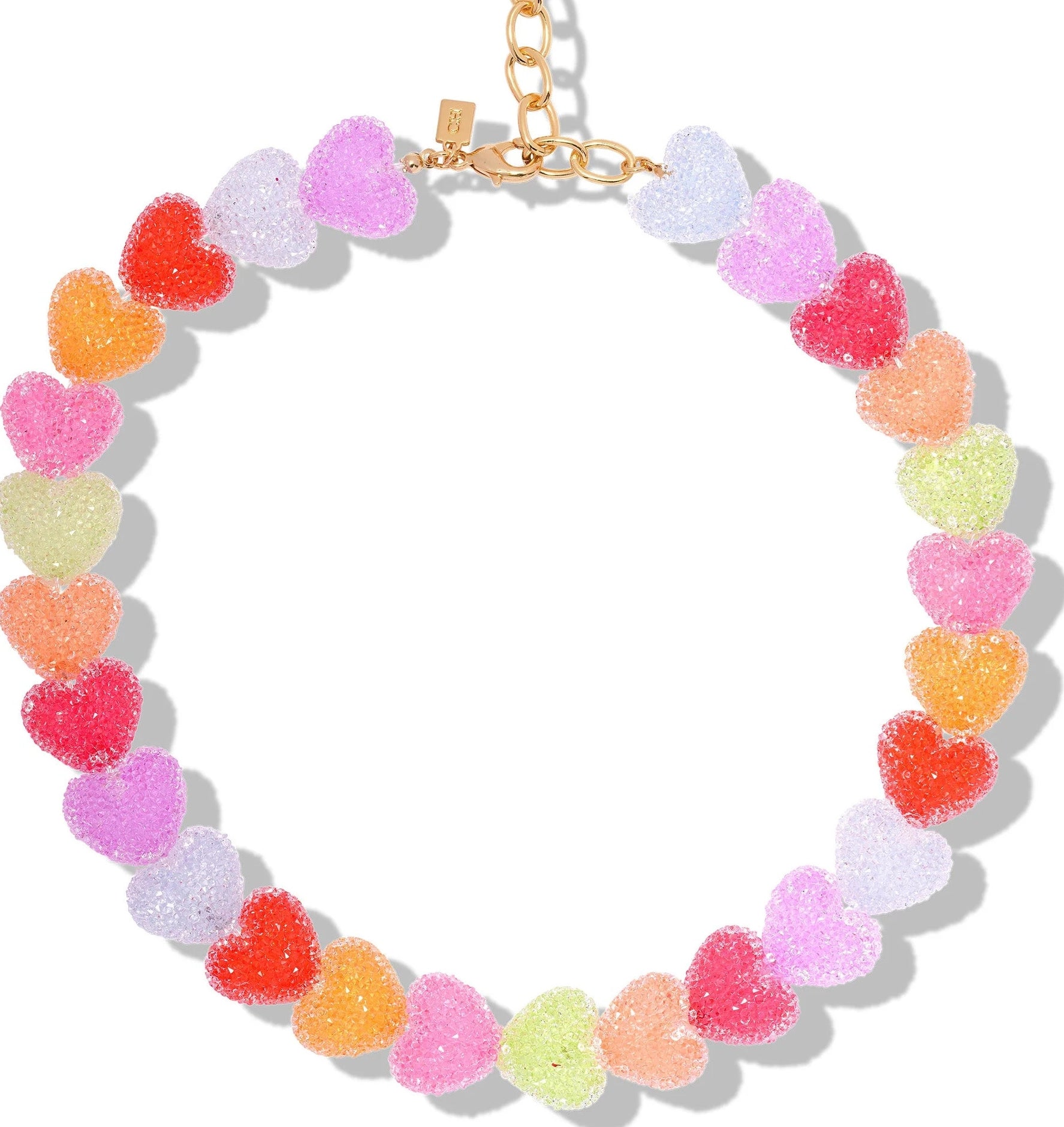 Colorful Heart Resin Pendant Necklace [EQ8GAX60]