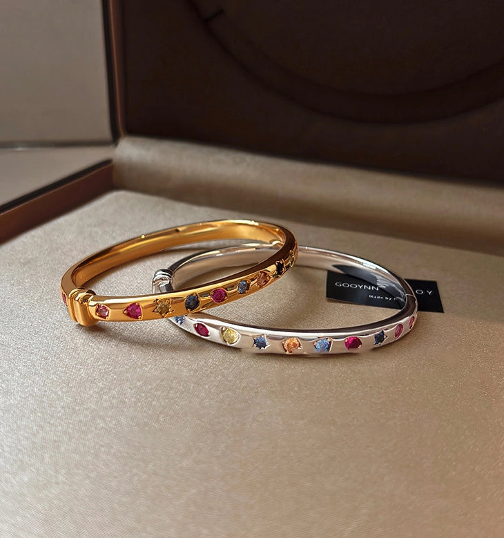 Colorful Stone Bangle Bracelet [IQDLCPWN]