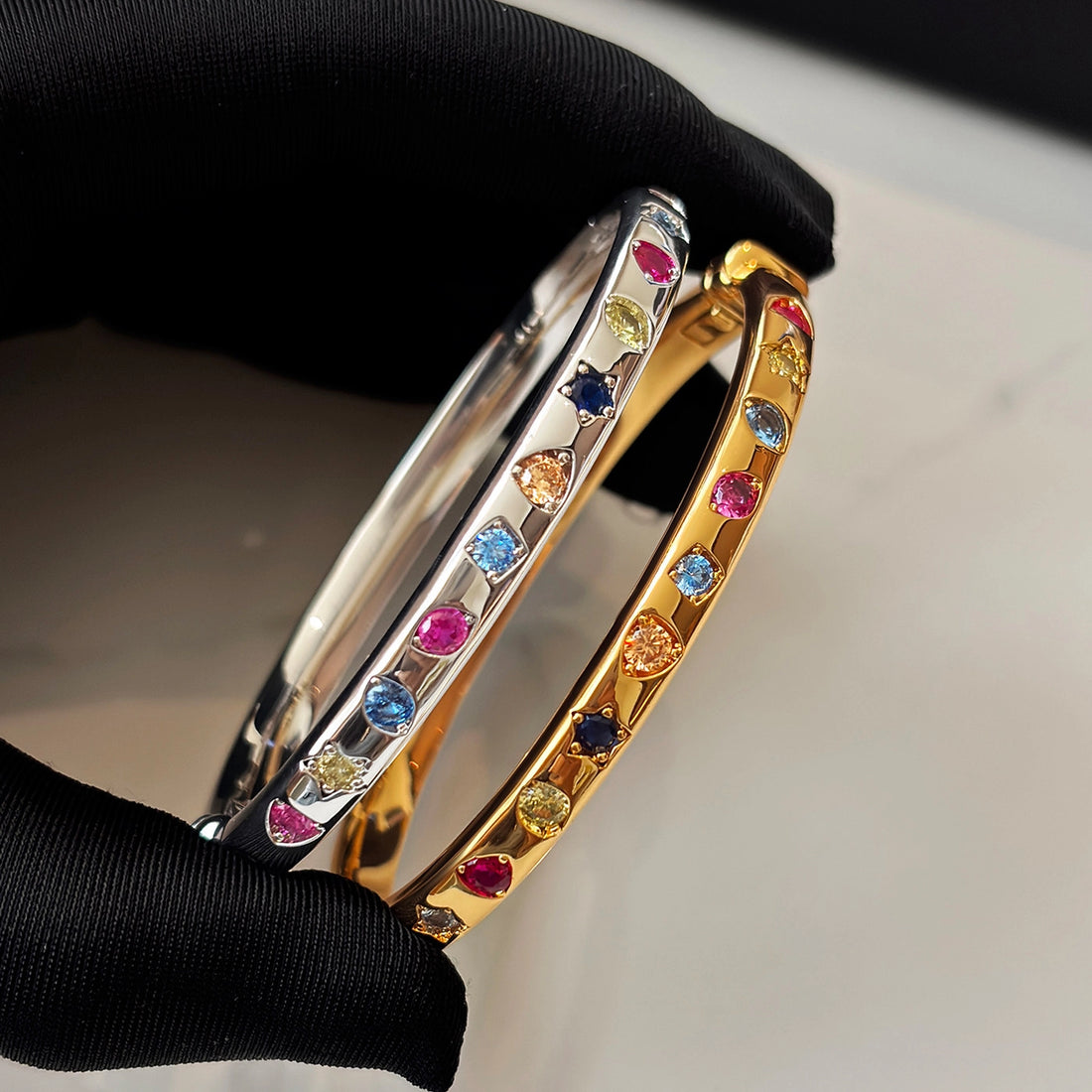 Colorful Stone Bangle Bracelet [1LFEPVGU]