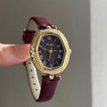 Compact Round Dial Faux Leather Watch [148O9EHJ]