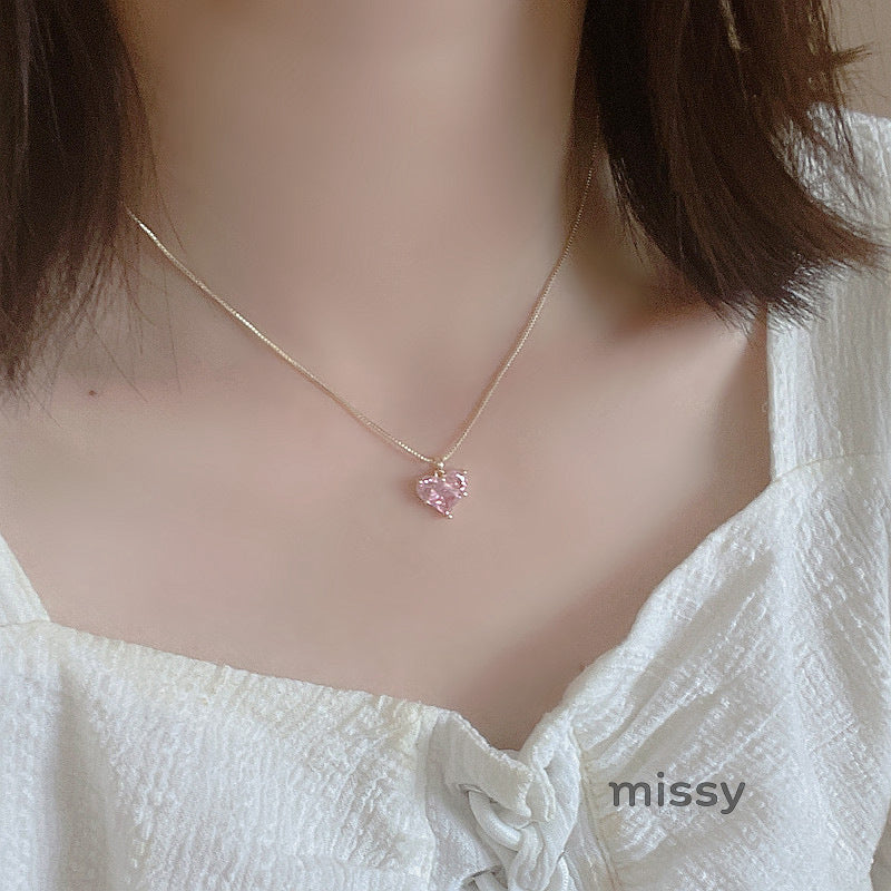 Coraline Zircon Heart Necklace [4NMA17J3]