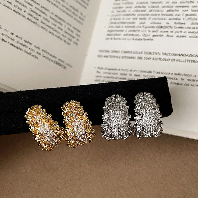 Cosette Zircon Starry Hoop Earrings [MU2OCNP0]