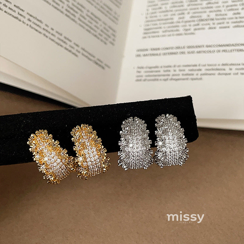 Cosette Zircon Starry Hoop Earrings [6A7JPJ6H]