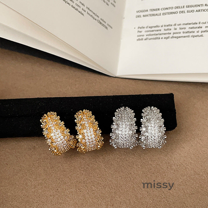 Cosette Zircon Starry Hoop Earrings [MU2OCNP0]