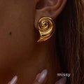 Crimson Stainless Pearl Earrings [EC2DO5Z1]