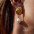 Crimson Stainless Pearl Earrings [PQ74Z7PX]
