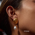 Crimson Stainless Pearl Earrings [LSL4YM4L]