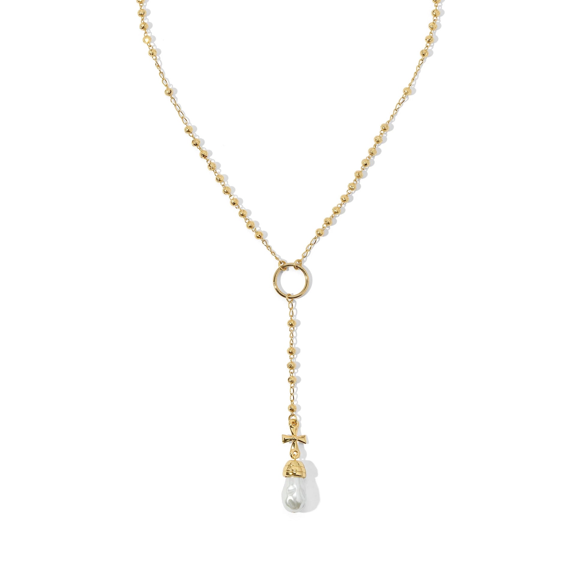 Cross Pendant Lariat Necklace [4BILTR8F]