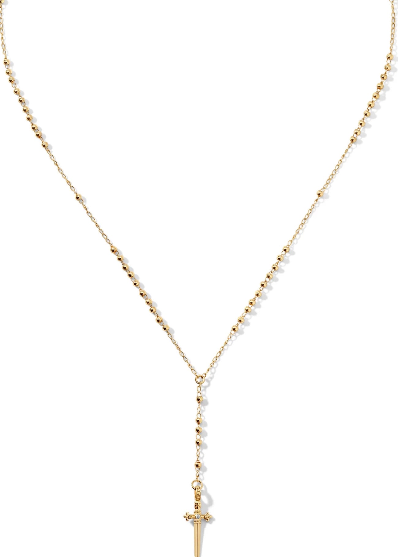 Cross Pendant Lariat Necklace [T4D5OINA]