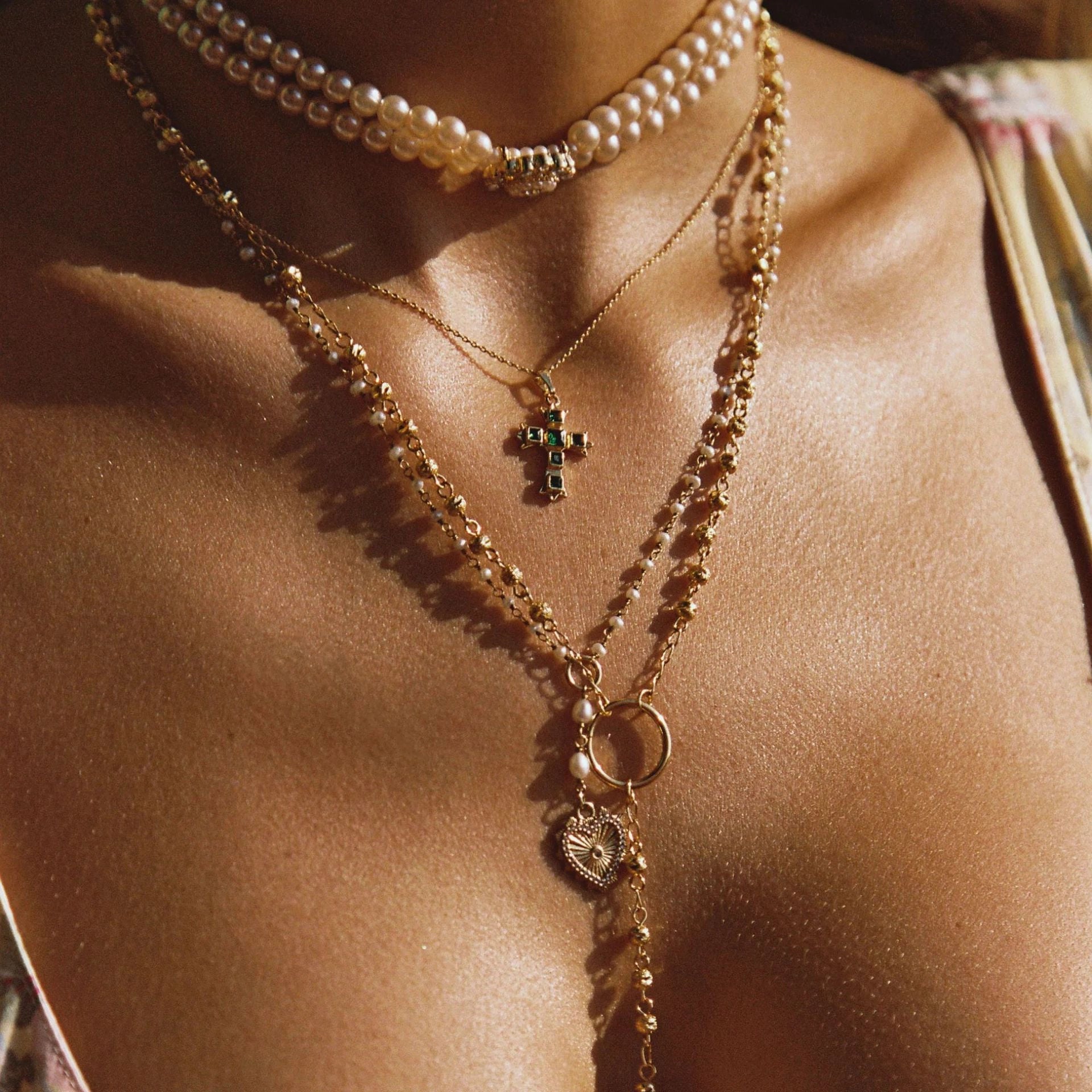 Cross Pendant Lariat Necklace [N35EE68W]