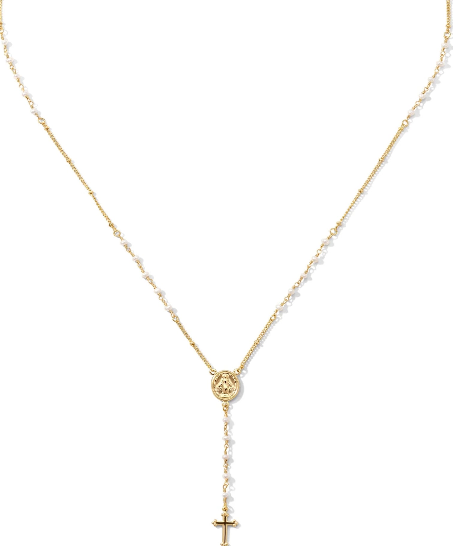 Cross Pendant Lariat Necklace [YZCR5FXZ]