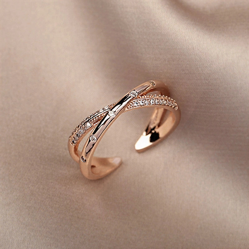 Cross Studded Dainty Ring [84S48IAK]
