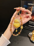 Crystal Fortune Cat Phone Charm [3XEHHIPL]