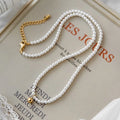 Crystal Pearl and Gold Ball Necklace [G6DBIQ5A]