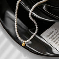 Crystal Pearl and Gold Ball Necklace [W5MMYAHD]