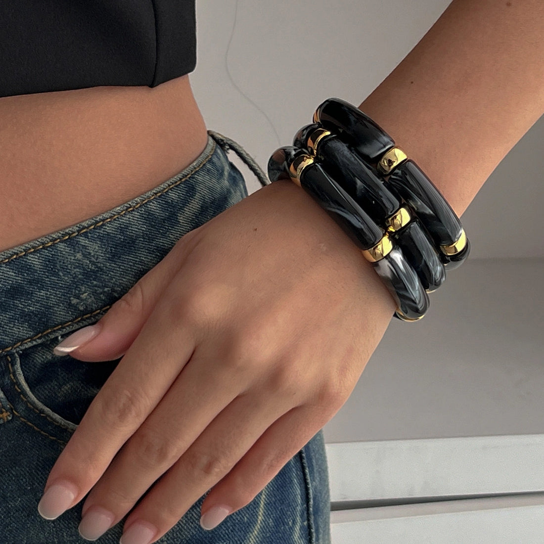 Curved Tube Bracelet Set [8OF96D32]