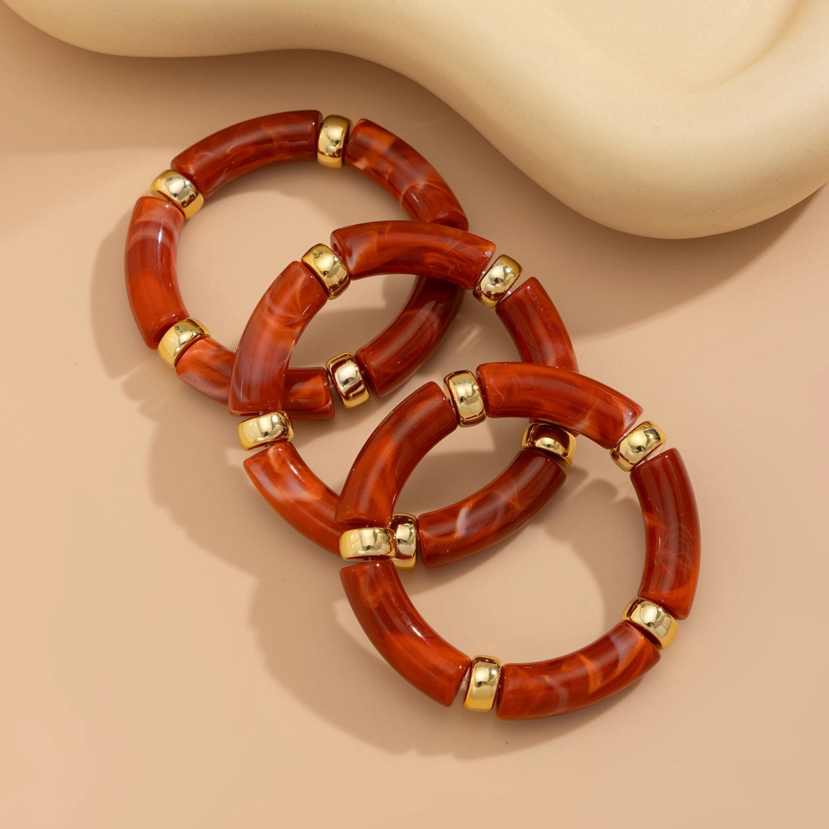 Curved Tube Bracelet Set [93DXS3PB]