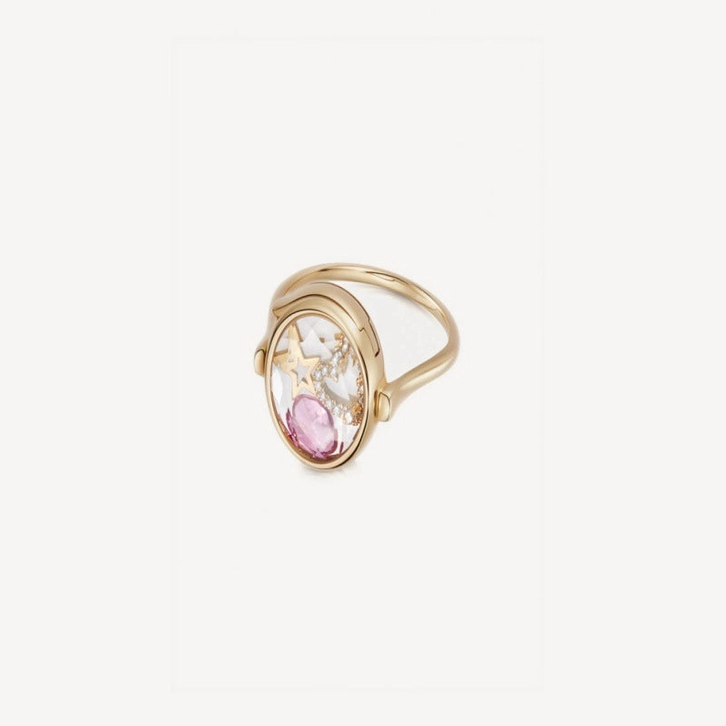 Dainty Birthstone Heart Locket Ring [23T6EDFI]