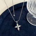 Dainty Cross Pendant Choker Necklace [OYFV5FM7]