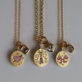 Dainty Floral and Heart Pendant Necklace [OX1710K3]