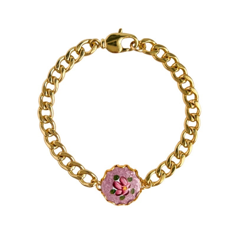 Dainty Floral Charm Bracelet [SZKHPOG3]
