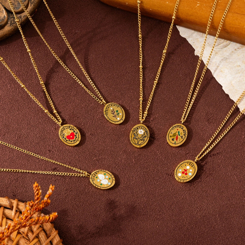 Dainty Floral Pendant Necklace [YECCSQP0]
