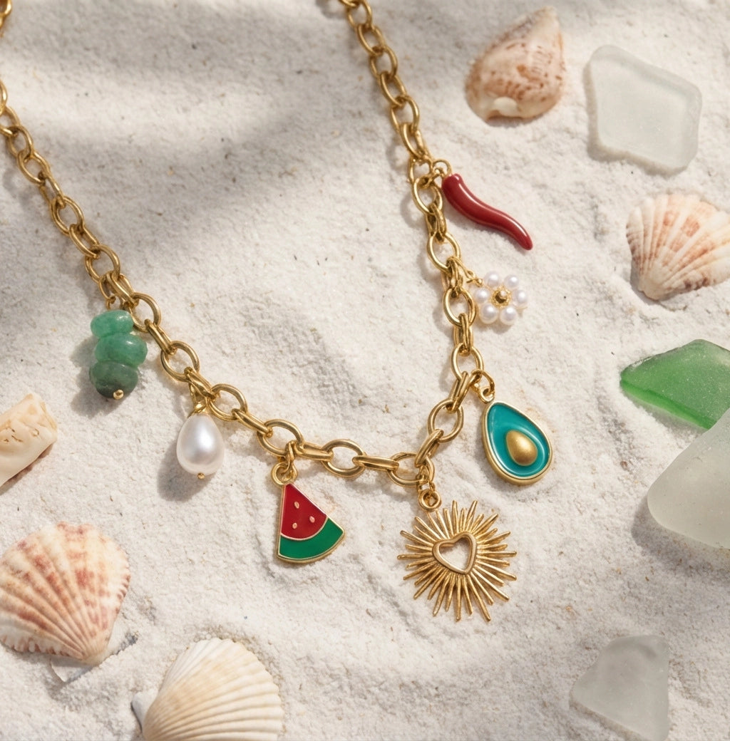 Dainty Fruit Pendant Necklace [P9EJ6PKS]