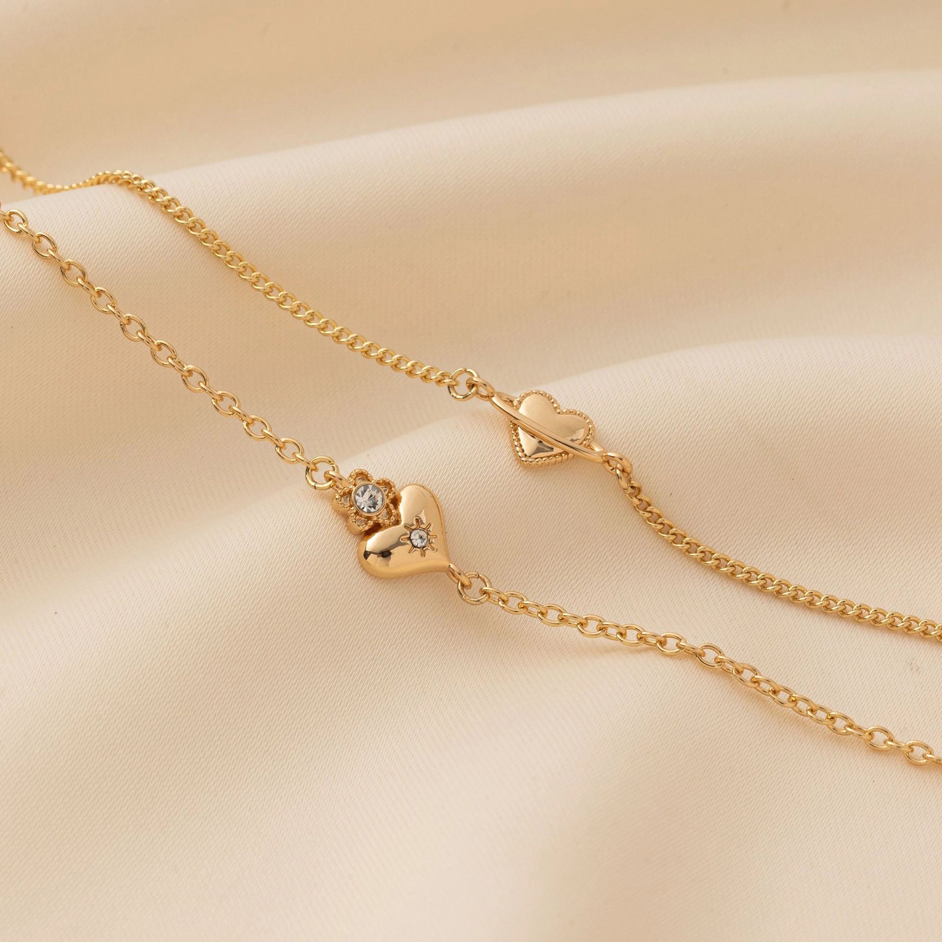 Dainty Heart Charm Adjustable Bracelet [D5VP857Q]