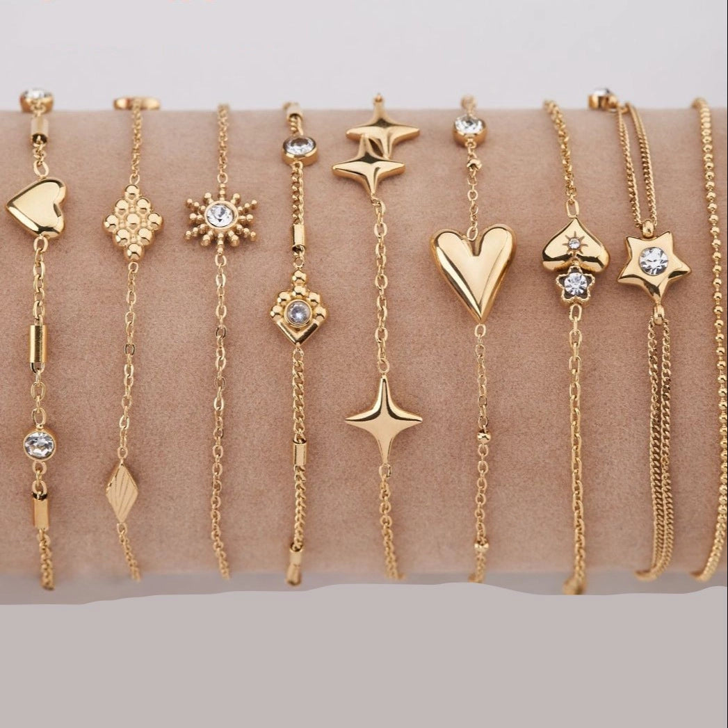 Dainty Heart Charm Adjustable Bracelet [55OZOI7Q]