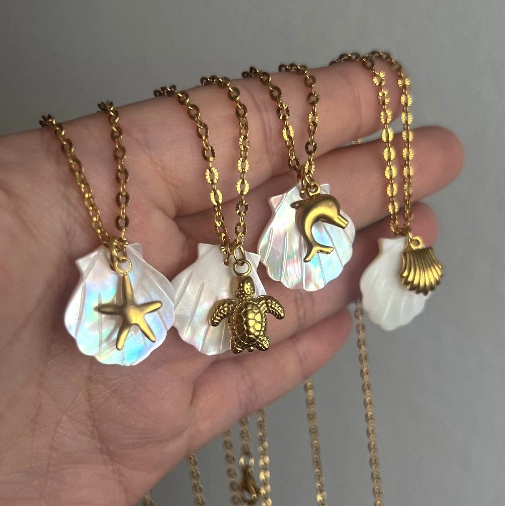 Dainty Ocean Charm Pendant Necklace [PUIKY3SZ]