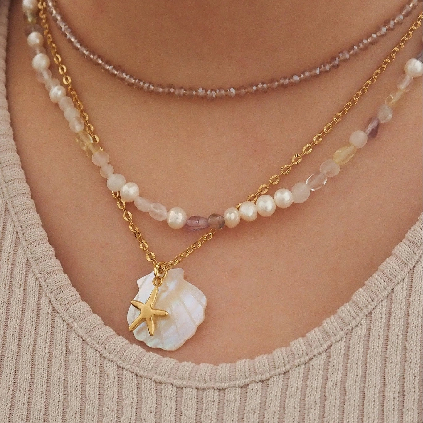 Dainty Ocean Charm Pendant Necklace [IBOKTPI7]