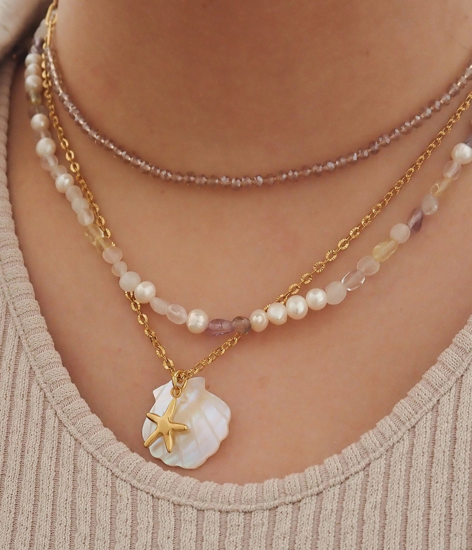 Dainty Ocean Charm Pendant Necklace [MIAEX1OH]