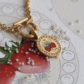 Dainty Pearl Strawberry Pendant Necklace [690VG6RT]